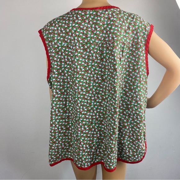 Vintage Hand-Sewn Kitchen Apron Snowmen Graphic Christmas XL/XXL Snap Front - Picture 3 of 5